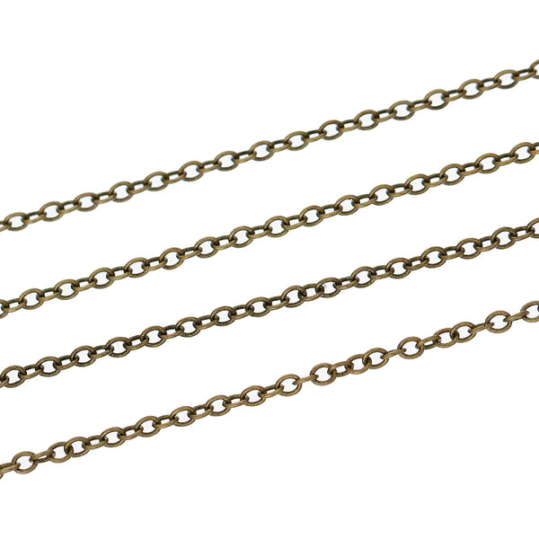 BULK Antique Bronze Tone Cable Chain 16Ft - 1.5mm - FD369