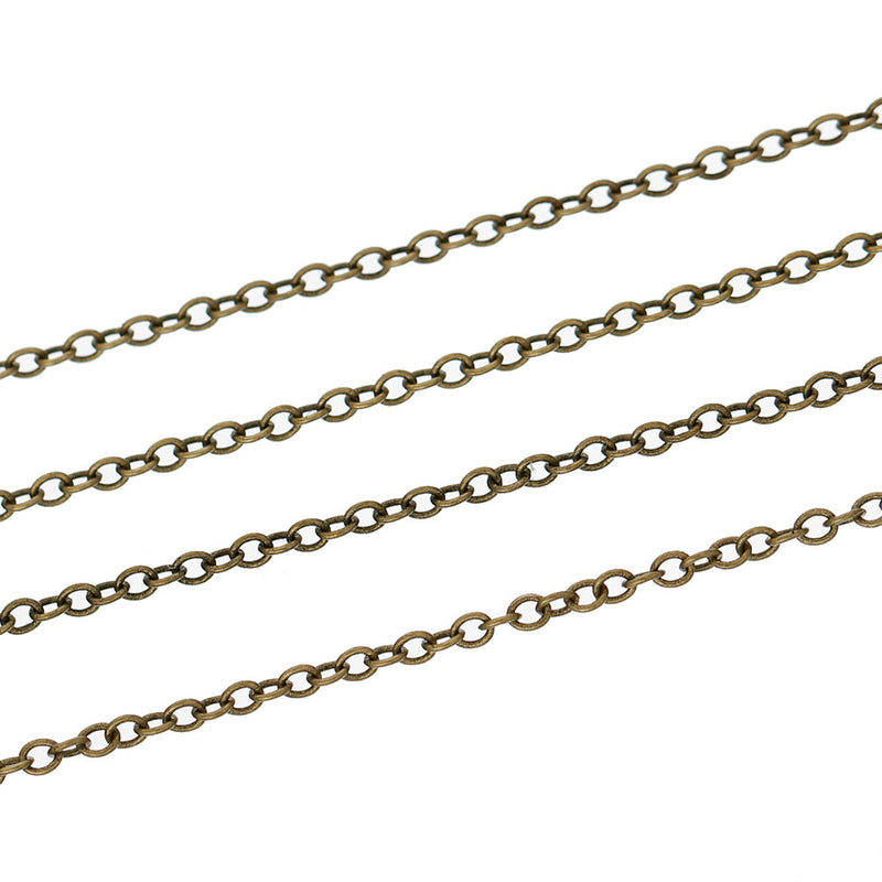 BULK Chaîne de câbles en bronze antique 16 pieds - 1,5 mm - FD369