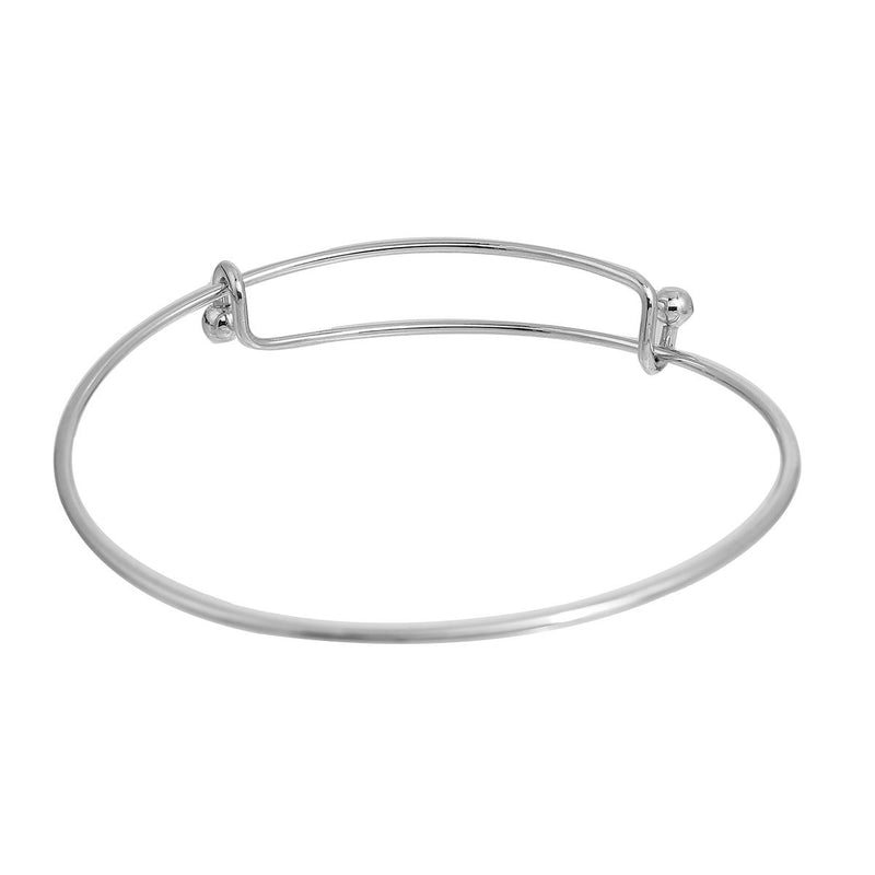 Silver Tone Adjustable Bangle - 71.4mm - 1 Bangle - N215