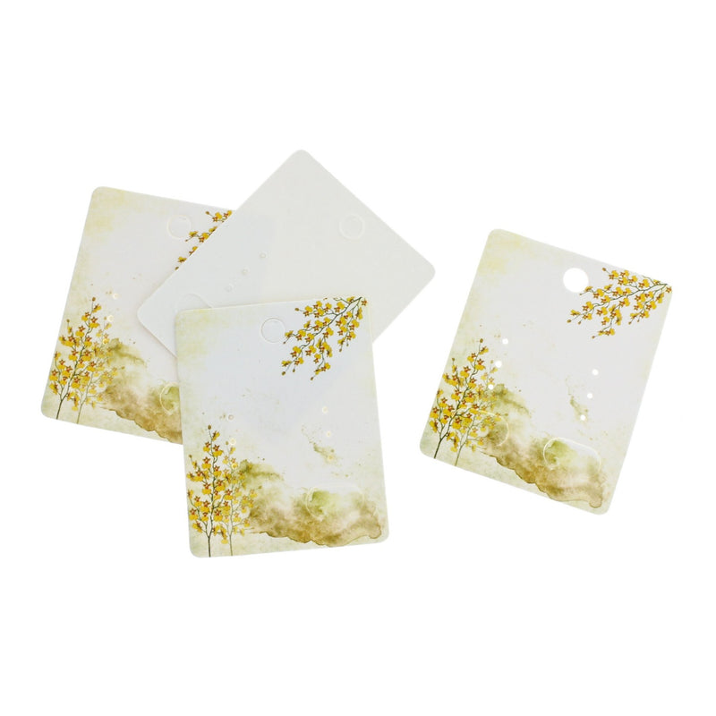 20 White Floral Earring Display Cards - TL105