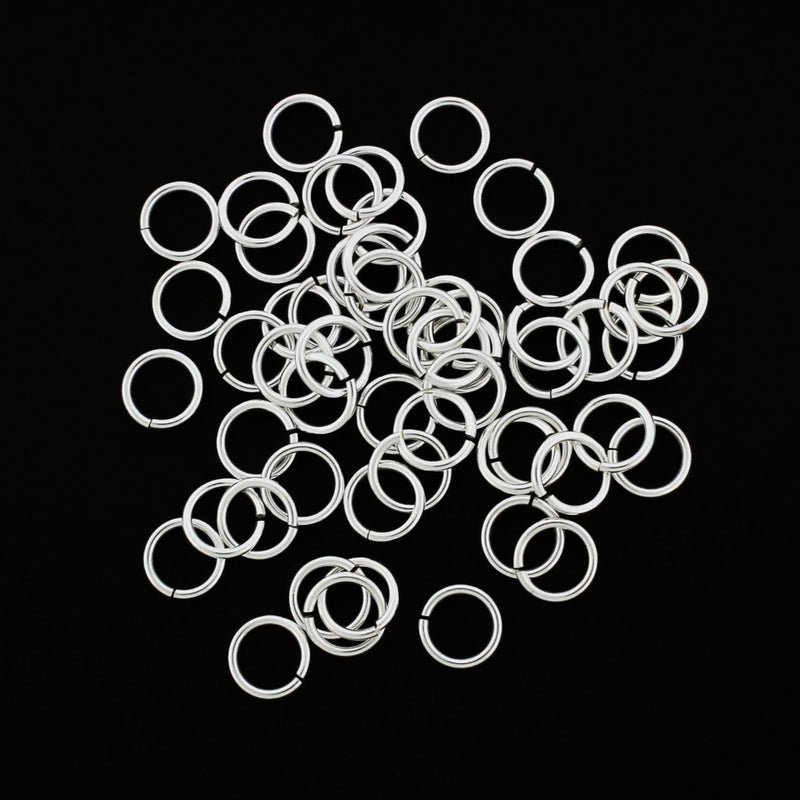 Sterling Silver Jump Rings 8mm x 1mm - Open 18 Gauge - 4 Rings - ST005