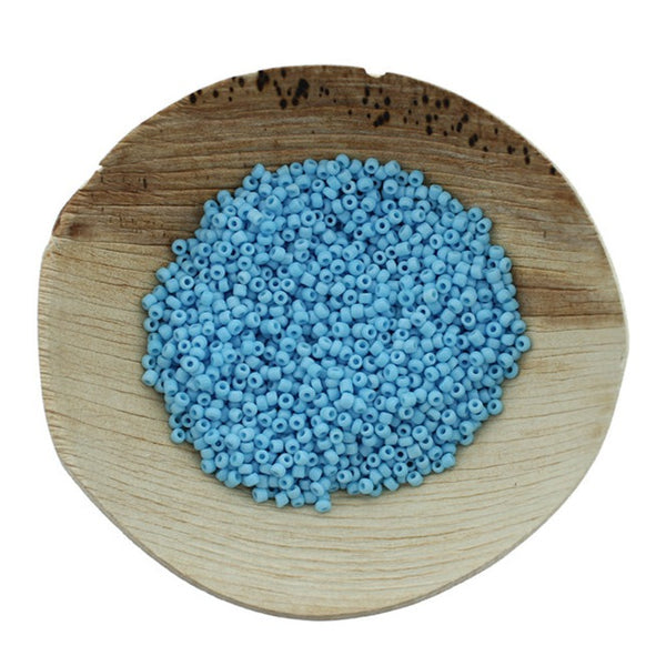 Perles de Verre 10/0 2mm - Bleu Ciel - 50g 1200 Perles - BD2509