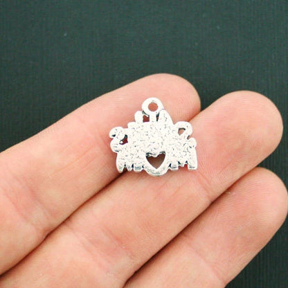 4 Sports Mom Antique Silver Tone Charms - SC2063