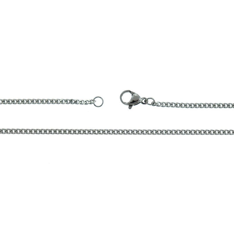 Stainless Steel Curb Chain Necklace 19.5"- 1.5mm - 5 Necklaces - N612