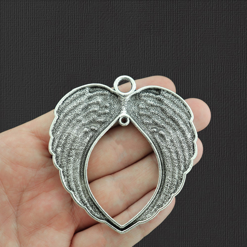 BULK 5 Angel Wings Antique Silver Tone Charms - SC5654
