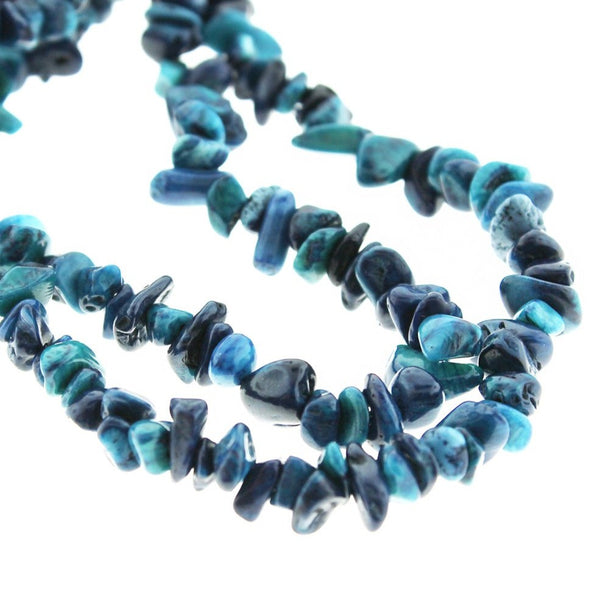 Nugget Natural Gemstone Beads 5mm - 8mm - Ink Blue - 1 Strand 282 Beads - BD665