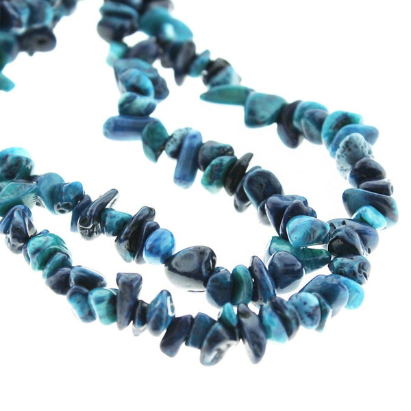 Nugget Natural Gemstone Beads 5mm - 8mm - Bleu Encre - 1 Rang 282 Perles - BD665