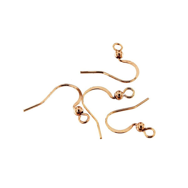 Rose Gold Tone Stainless Steel Earrings - French Style Hooks - 16mm x 19mm - 4 Pieces 2 Pairs - FD777
