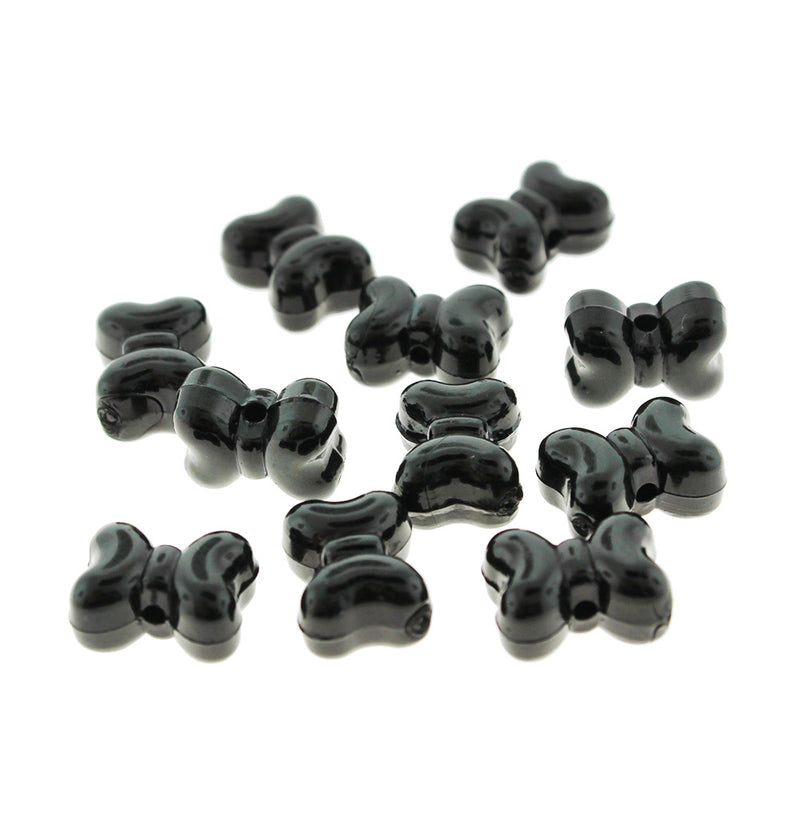 Perles Acryliques Noeud 11.5mm x 15mm - Noeud Noir - 20 Perles - K199