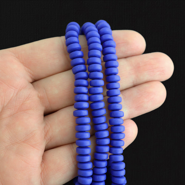 Abacus Polymer Clay Beads 4mm x 7mm - Dark Blue - 1 Strand 110 Beads - BD1039
