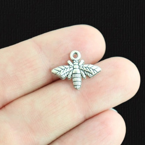 12 Bee Antique Silver Tone Charms - SC849
