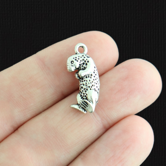 4 Otter Antique Silver Tone Charms - SC5498