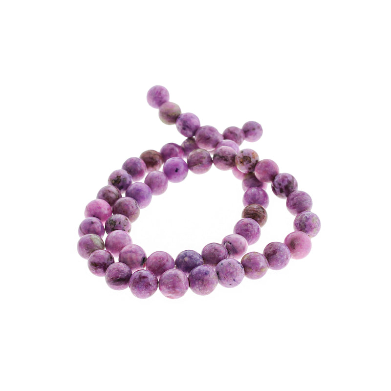 Round Natural Crazy Agate Beads 8mm - Orchid - 1 Strand 47 Beads - BD2717