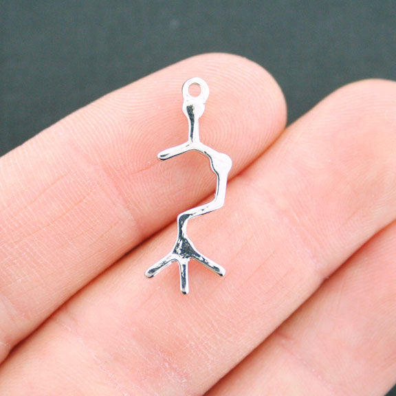 4 Acetylcholine Molecule Antique Silver Tone Charms - SC5289