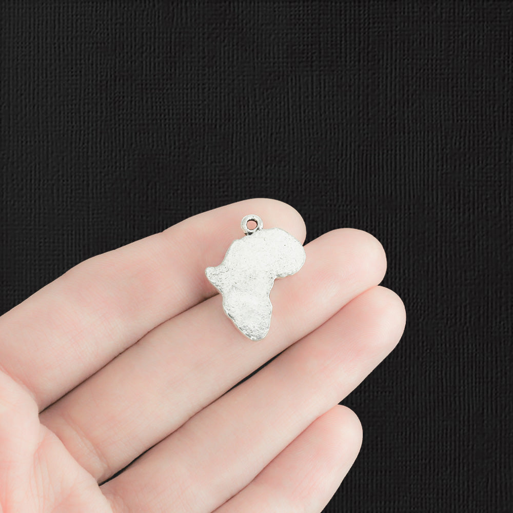 4 Africa Antique Silver Tone Charms - SC4815