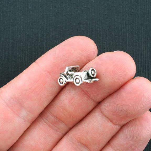 4 Army Vehicle Antique Silver Tone Charms 3D - SC3462