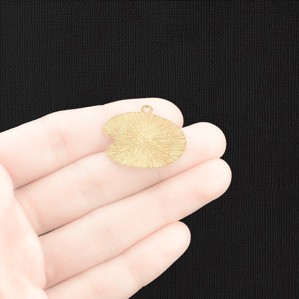 4 Artist Palette Gold Tone Enamel Charms - E1400