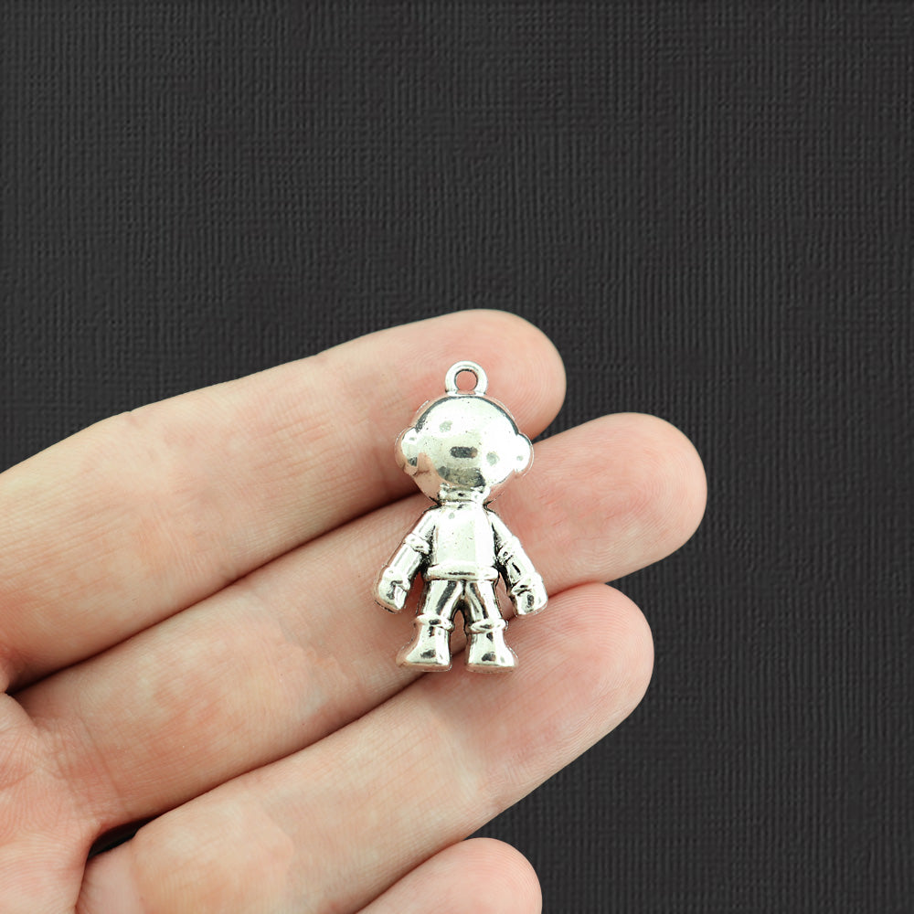 4 Astronaut Antique Silver Tone Charms 3D - SC5483