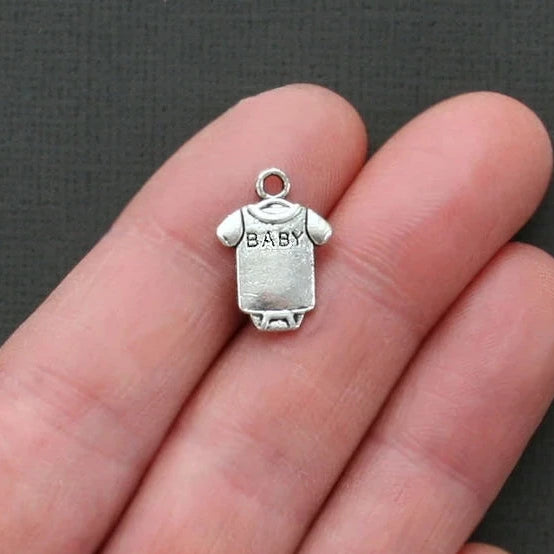 4 Baby Antique Silver Tone Charms - SC1680