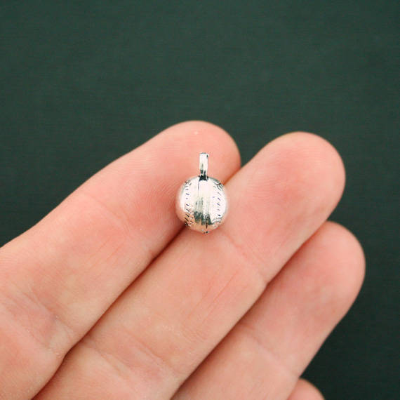 4 Baseball Antique Silver Tone Charms 3D - SC5070