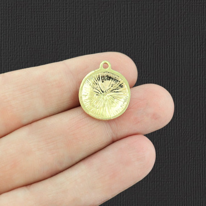 4 breloques en émail doré de baseball - E975