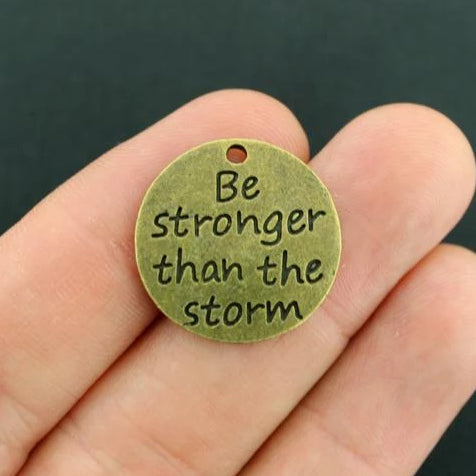 4 Be Stronger Antique Bronze Tone Charms - BC1624