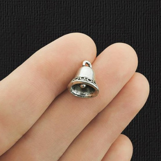 4 Bell Antique Silver Tone Charms 3D - SC2995