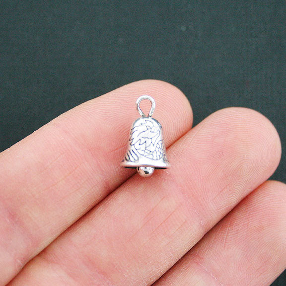 4 Bell Antique Silver Tone Charms 3D - SC5182