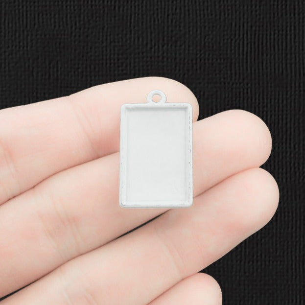 4 Black Cassette Tape Silver Tone Enamel Charms - E1524