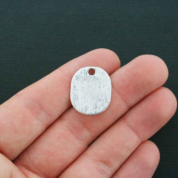 4 Blessed Antique Silver Tone Charms - SC4274