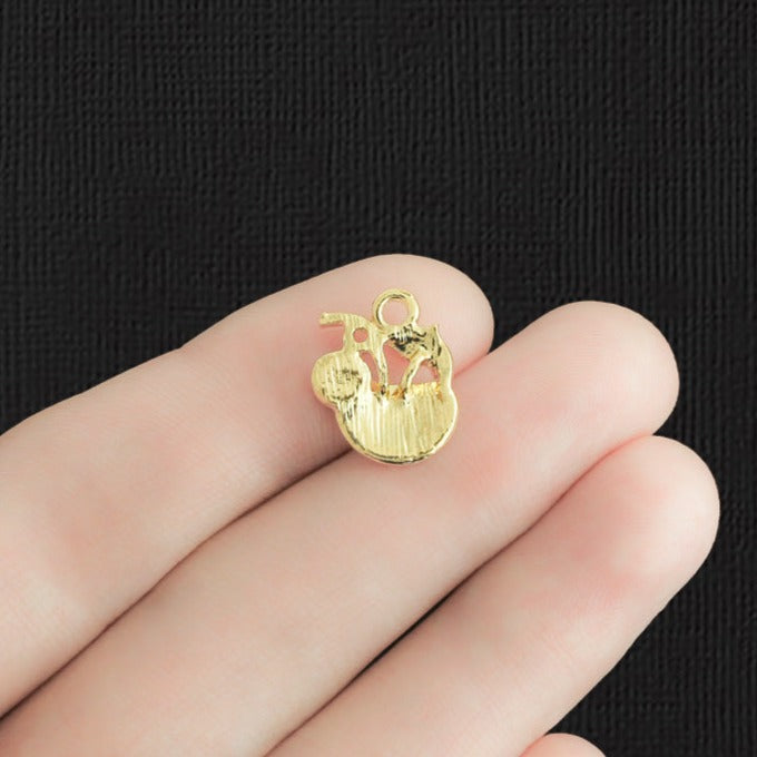 4 Blue Tropical Drink Gold Tone Enamel Charms - E1088