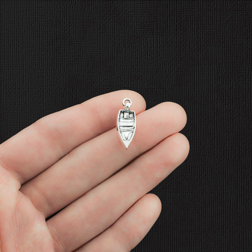 4 Boat Antique Silver Tone Charms 3D - SC1319