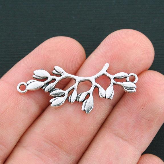 4 Branch Connector Antique Silver Tone Charms - SC4009