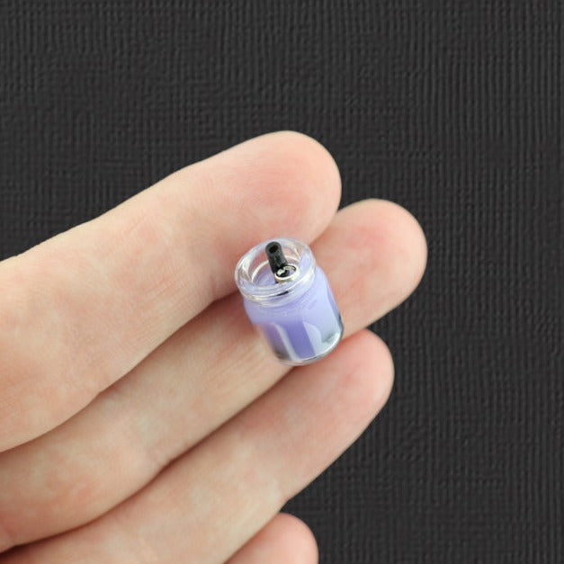 4 Bubble Tea Jar Resin Charms 3D - Choose Your Color!