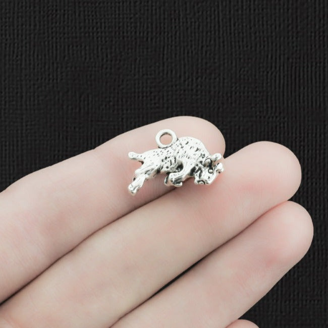 4 breloques argentées antiques Buffalo 3D - SC025