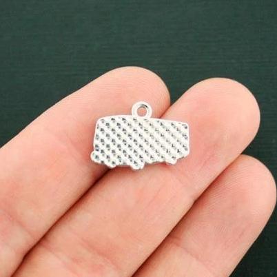 4 Bus Antique Silver Tone Charms - SC4049