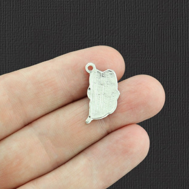 4 Butterfly Enamel Charms - Choose Your Color - Silver Tone