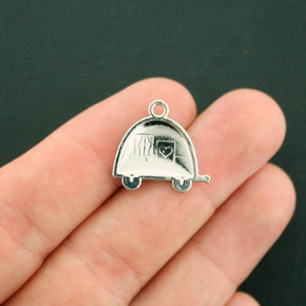4 Camper Silver Tone Enamel Charms - E194