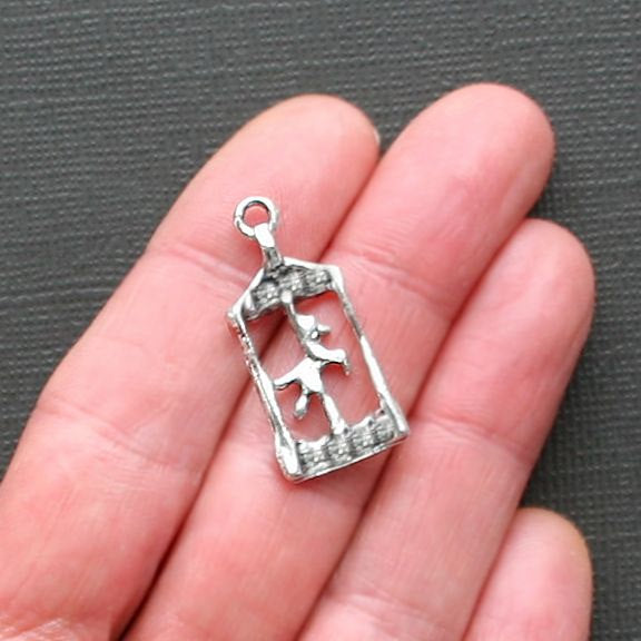 4 Carousel Horse Antique Silver Tone Charms - SC1310