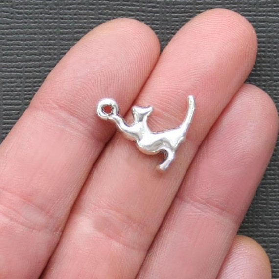 4 Cat Silver Tone Charms 3D - SC700