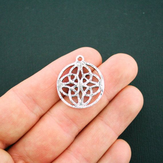 4 Celtic Knot Antique Silver Tone Charms - SC5631