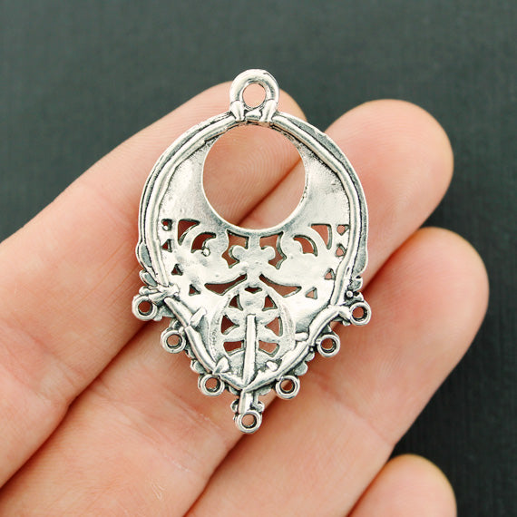 4 breloques de ton argent antique de connecteur de lustre - SC036