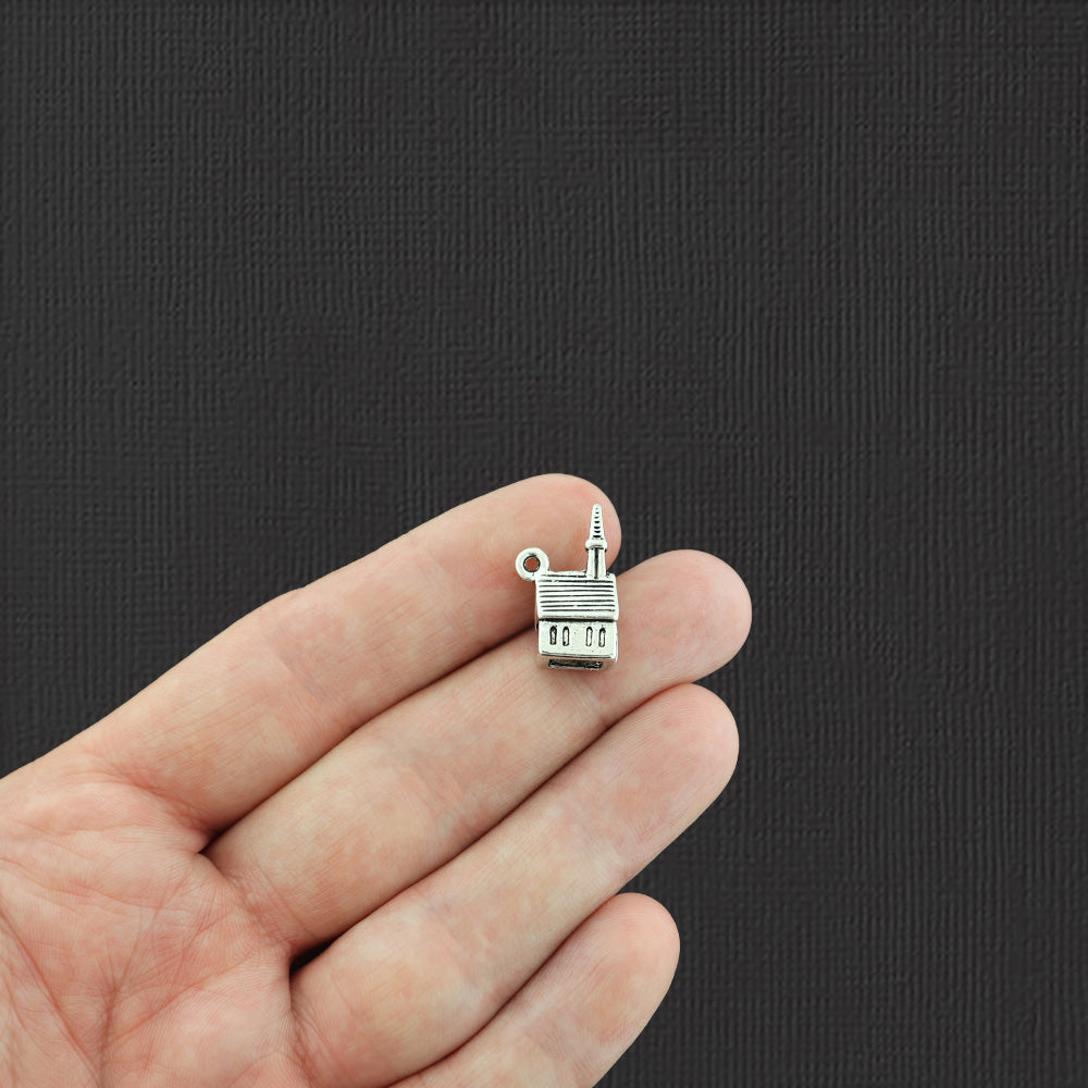 4 Church Antique Silver Tone Charms 3D - SC1233