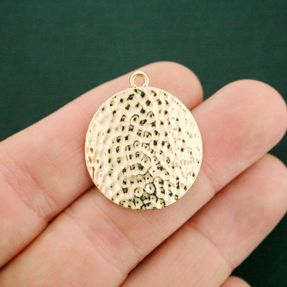 4 Circle Gold Tone Charms 2 Sided - GC1277