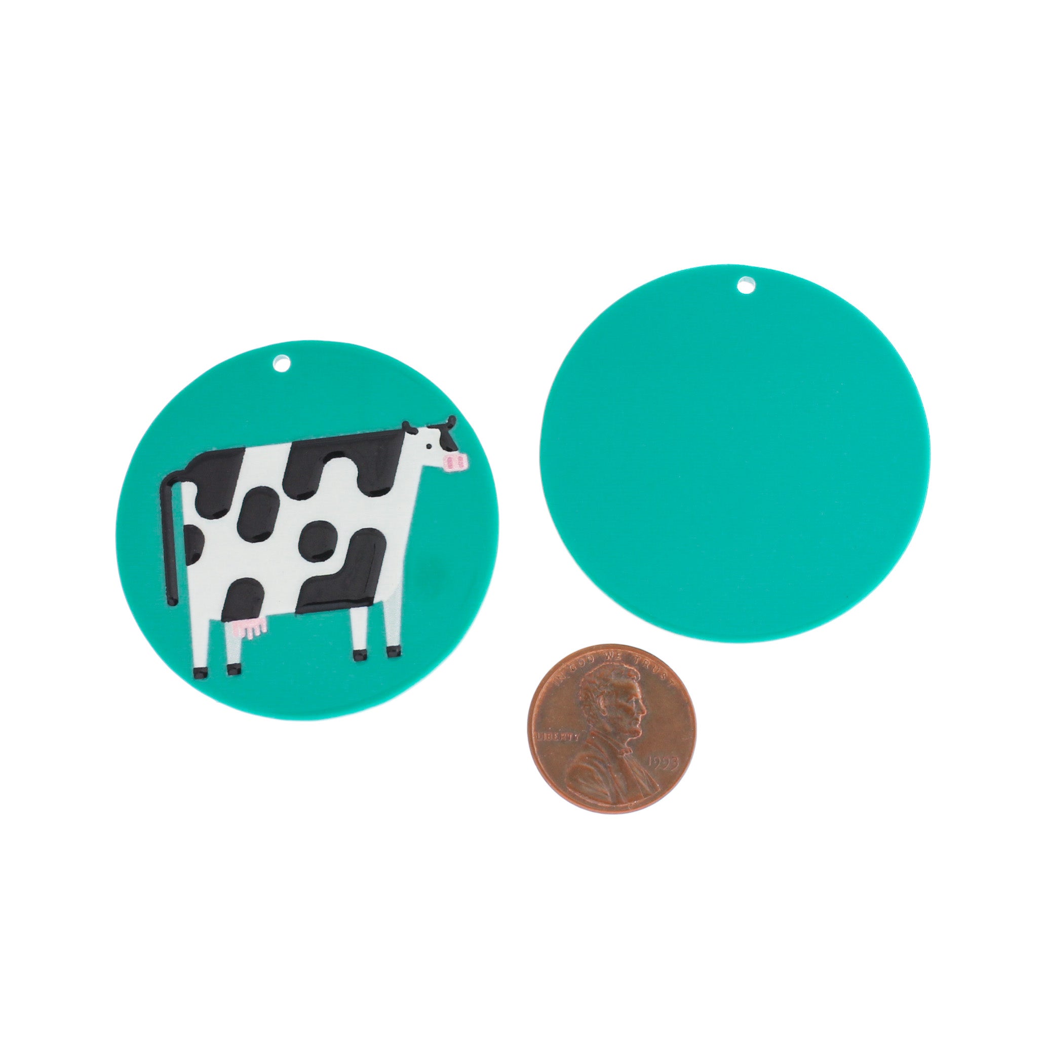 4 Breloques Acrylique Vache - K022