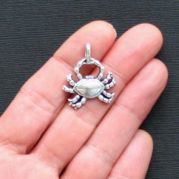 4 Crab Antique Silver Tone Charms - SC2170