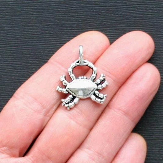 4 Crab Antique Silver Tone Charms - SC2170