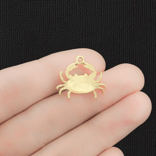 4 Crab Gold Tone Enamel Charms - Choose Blue or Pink!
