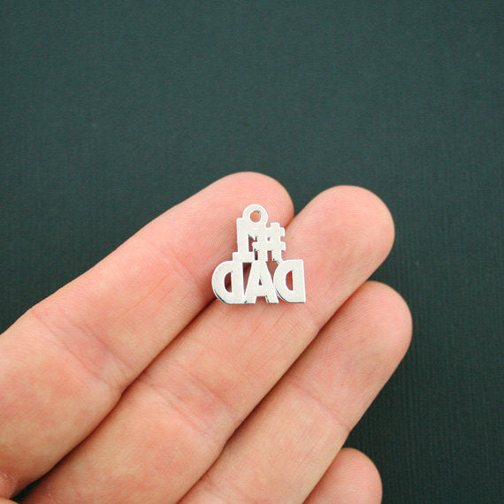 4 Dad Antique Silver Tone Charms - SC5528