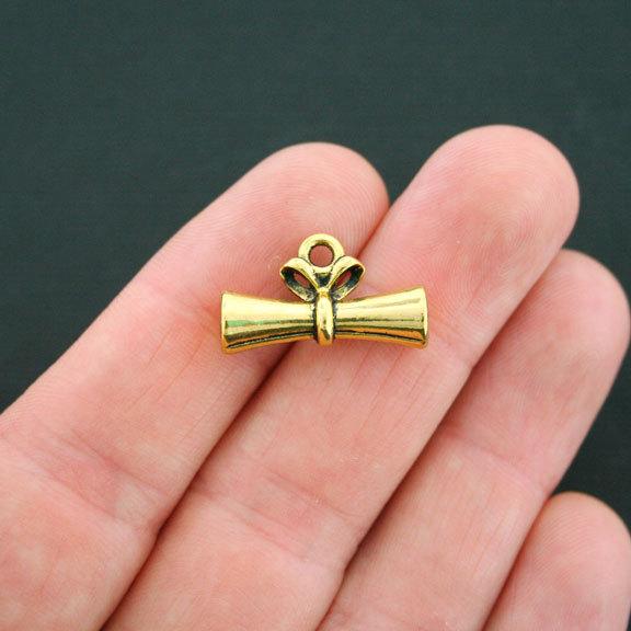 4 Diploma Antique Gold Tone Charms 3D - GC511